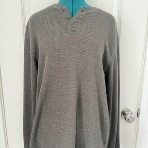 Green Waffle Knit long sleeve Shirt